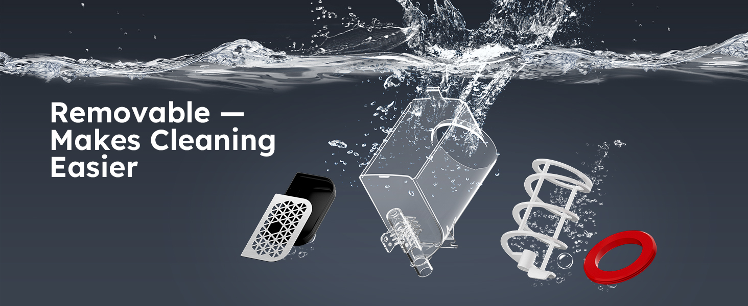 Mojgar Pro 3L Slush Machine with fully removable parts, including the PC tank, drip tray, stirring paddle, and sealing ring. Designed for effortless cleaning and maintenance, ensuring hygiene and long-lasting performance for home and commercial use.